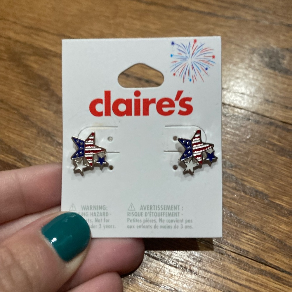 5 for $25! American flag earrings